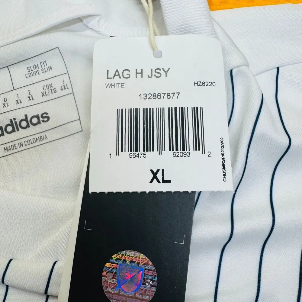NEW LA Galaxy Adidas 24/25 Home Soccer Jersey White Mens Sz XL Slim Fit HZ6220